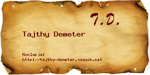 Tajthy Demeter névjegykártya